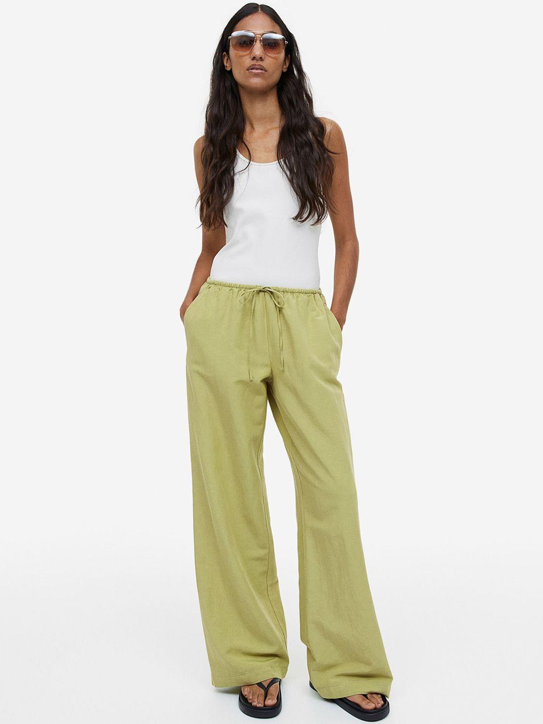 h&m linen-blend trousers