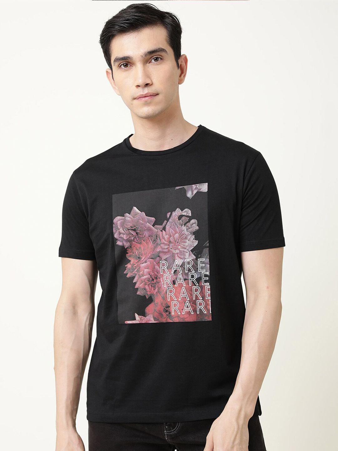 rare rabbit floral printed cotton slim fit t-shirt