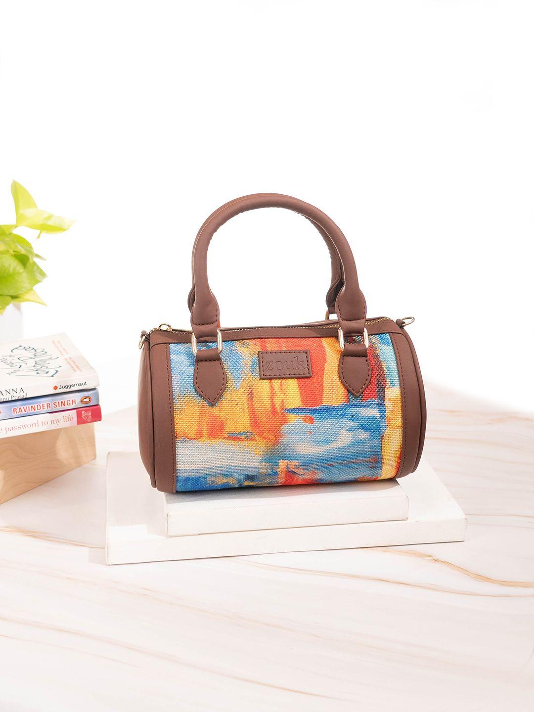 zouk printed structured handheld bag