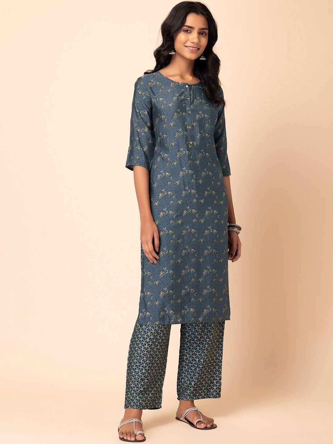 rang by indya floral jaal printed kurta with trouser