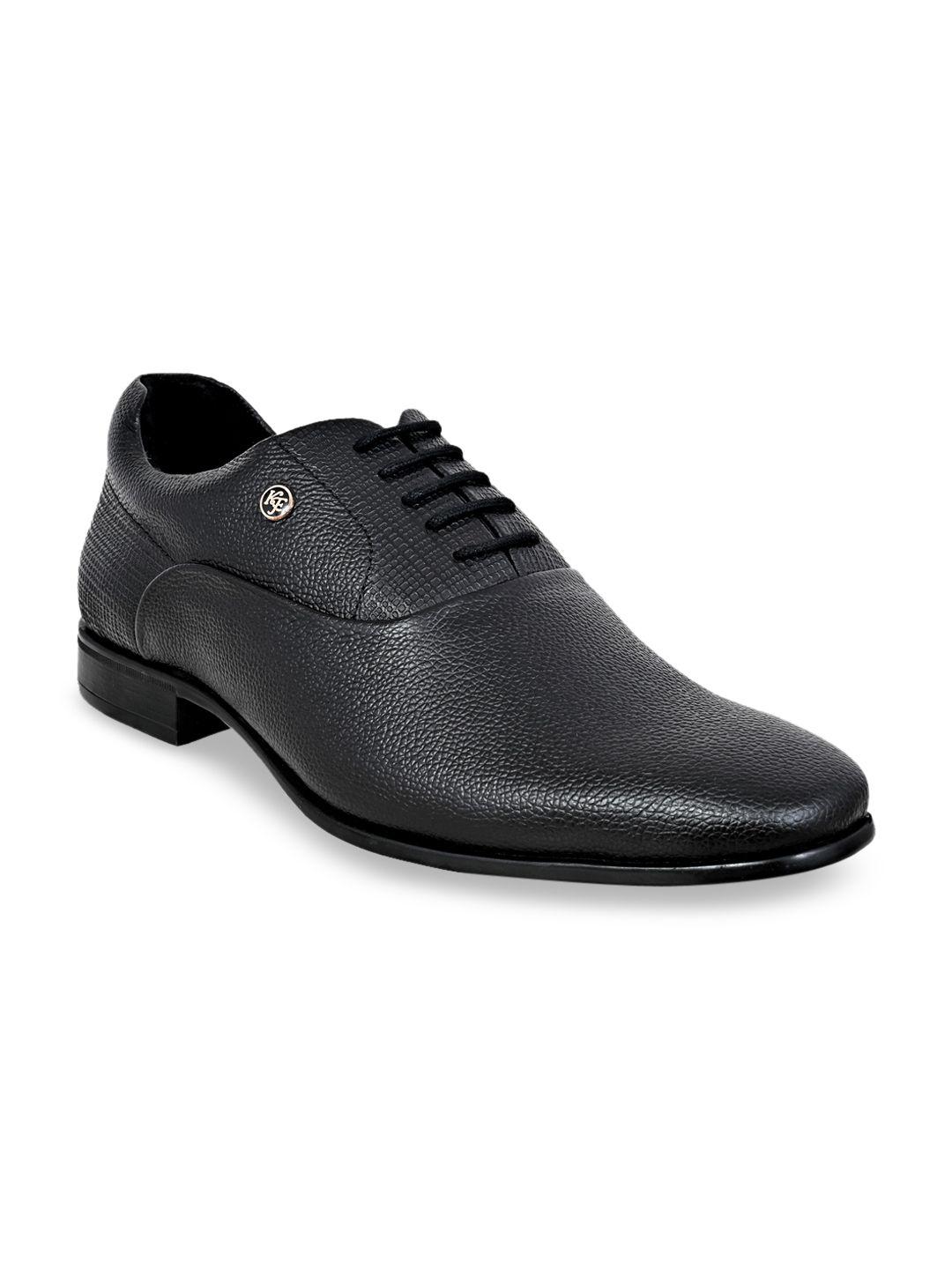 kicksfire men textured leather formal oxfords