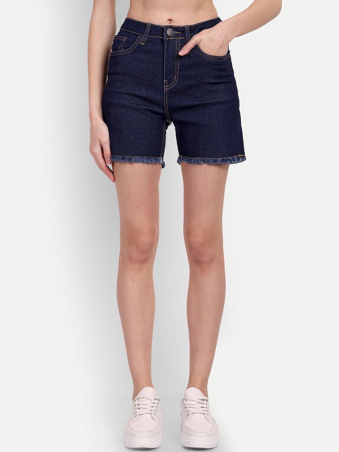 dressberry women mid rise denim shorts