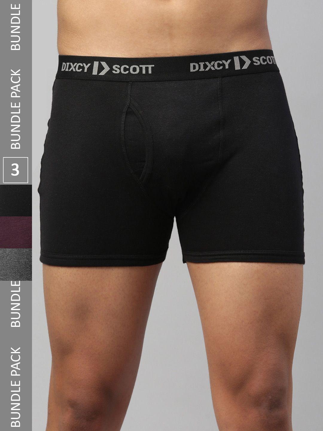 dixcy scott maximus men pack of 3 assorted cotton anti-microbial trunks