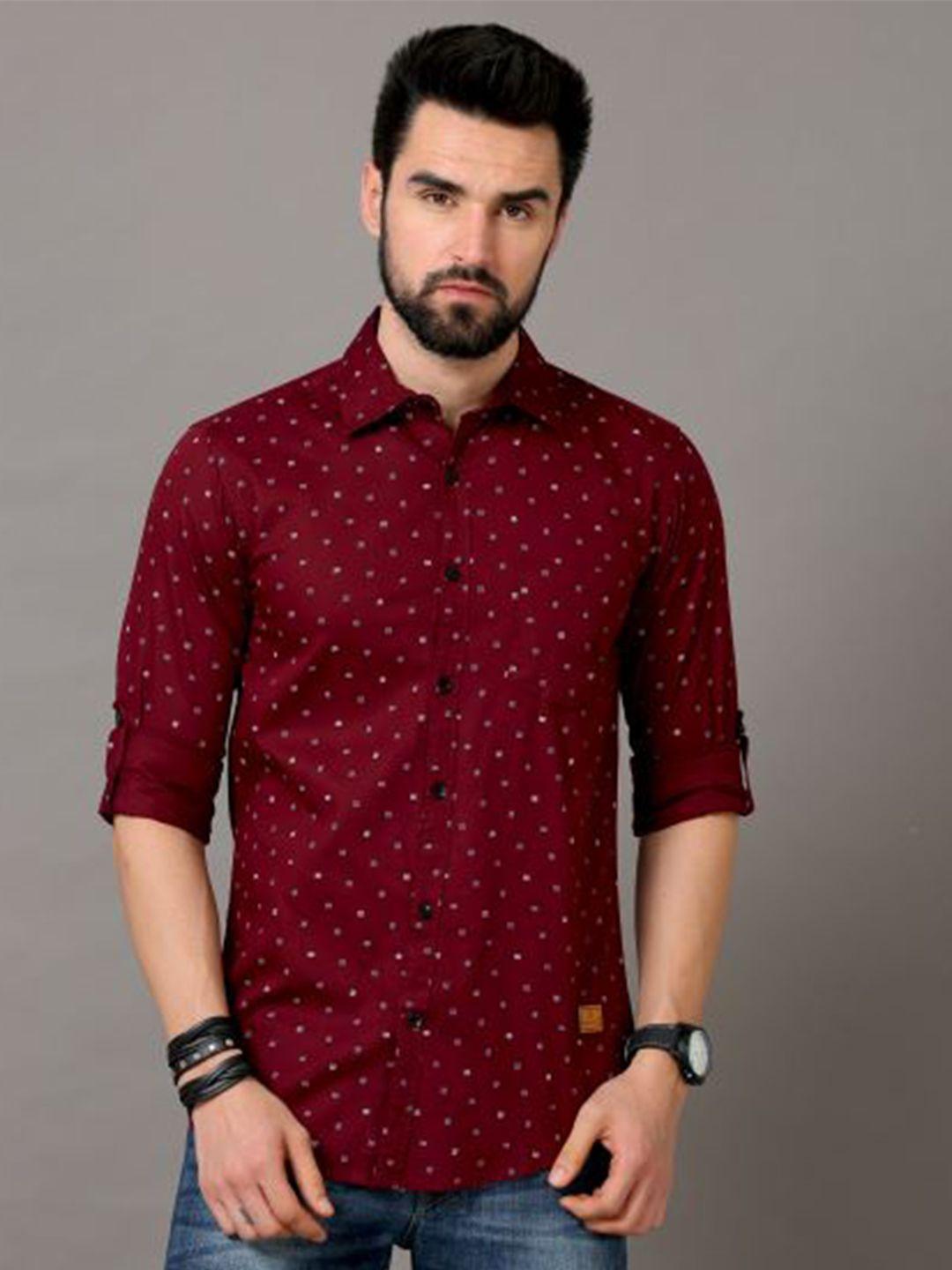 tallwalker conversational printed straight spread collar cotton casual shirt