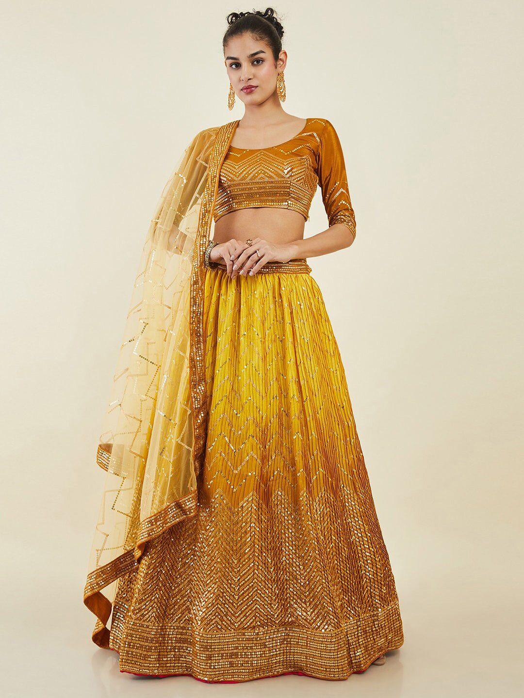 fabpixel embellished semi-stitched lehenga & unstitched blouse with dupatta