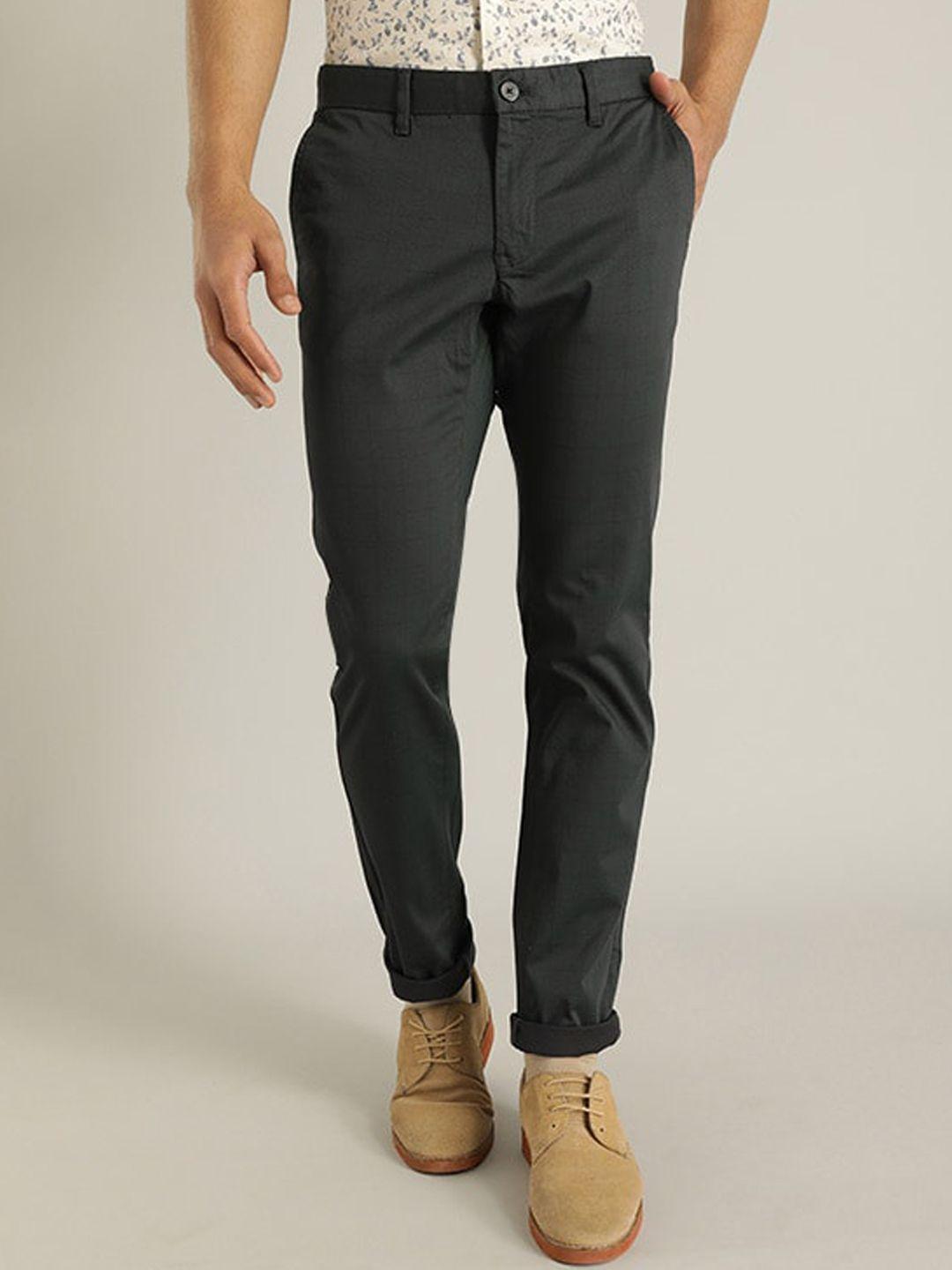 indian terrain men mid-rise brooklyn slim fit chinos trousers