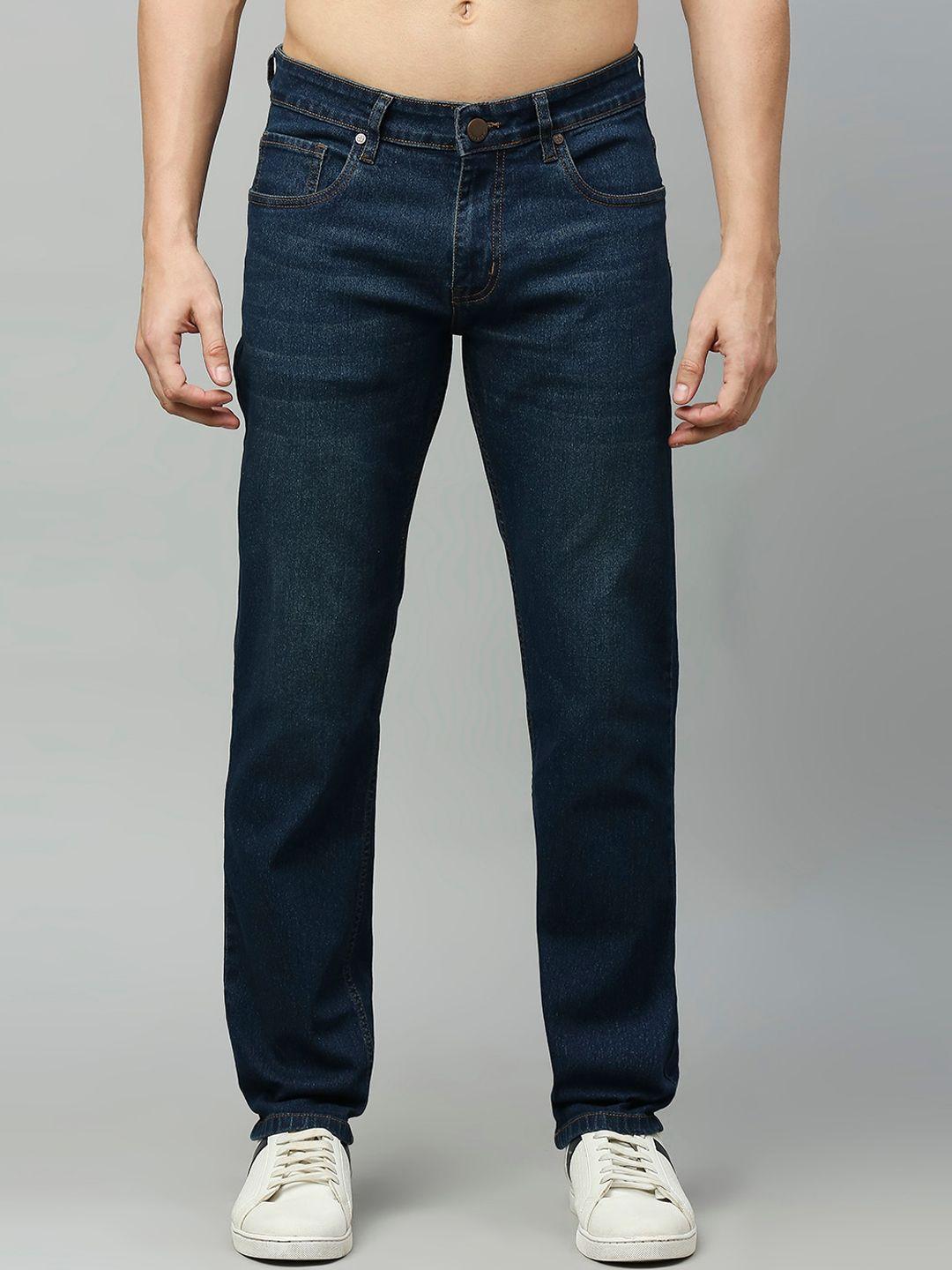 here&now men blue smart mid rise stretchable jeans