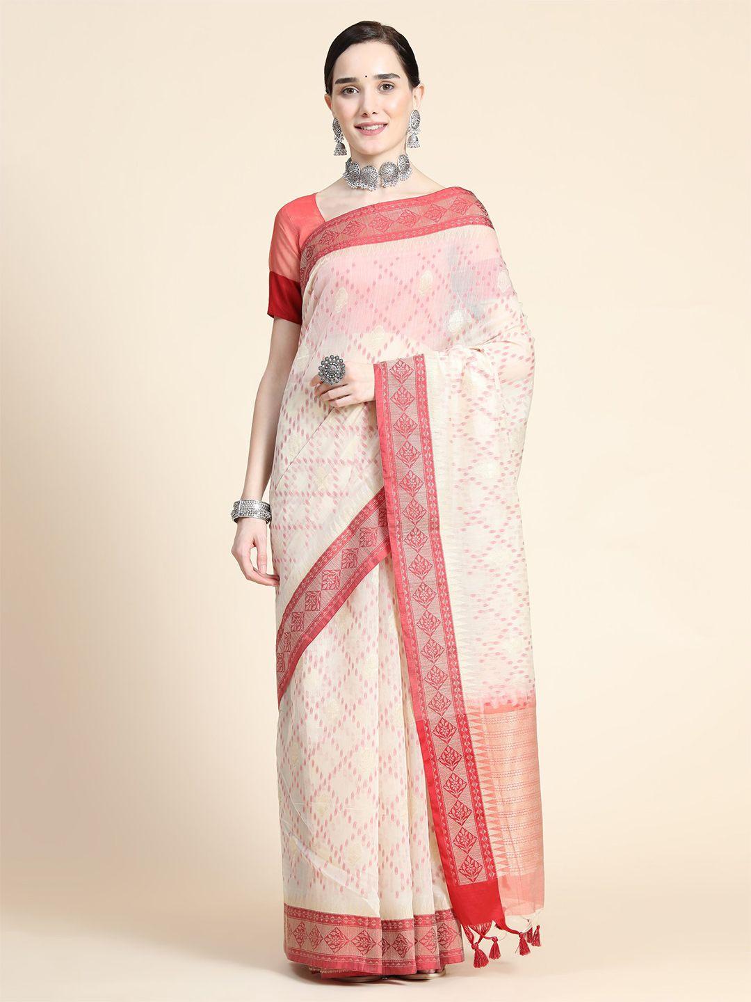 vishnu weaves checked zari organza saree