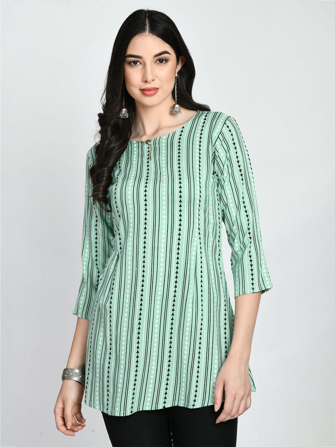 here&now sea green & brook green striped kurti