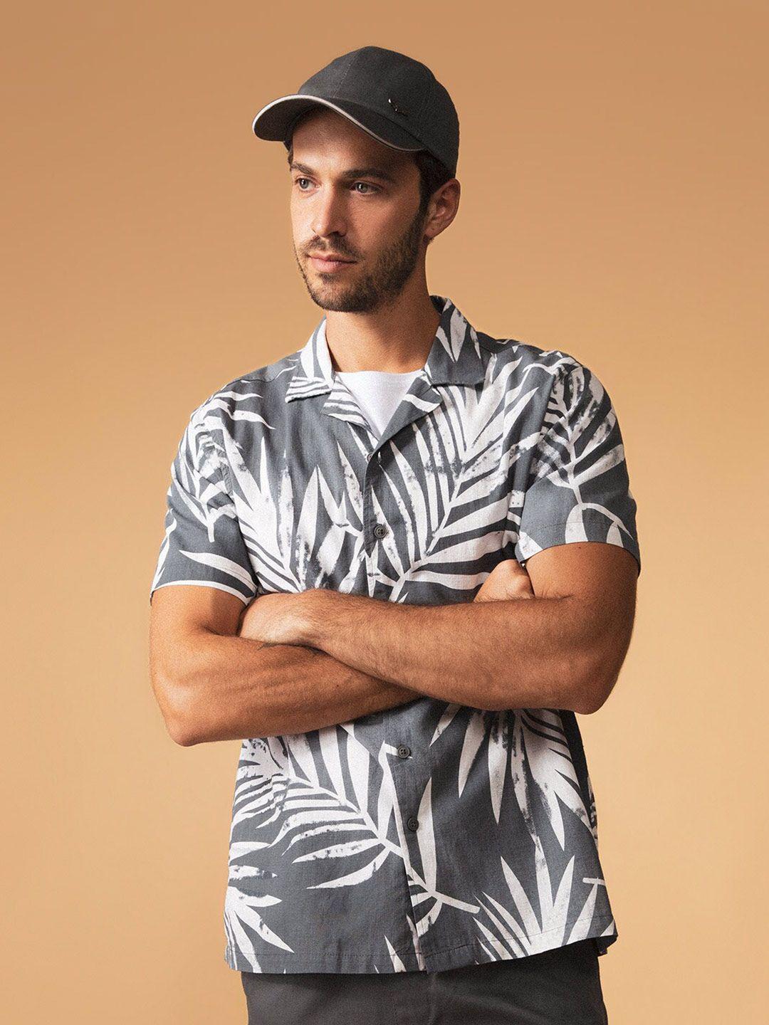 defacto tropical printed opaque casual shirt