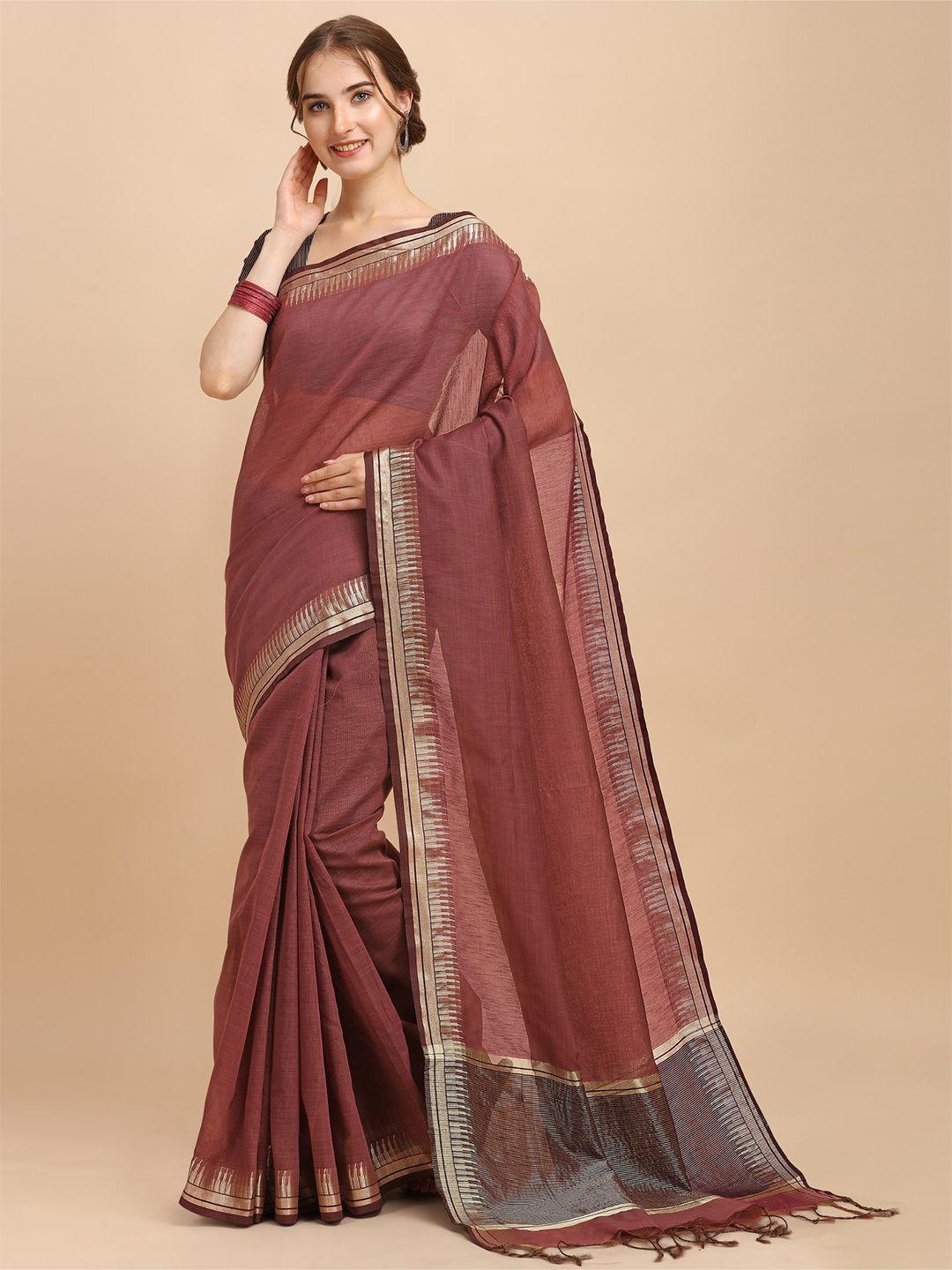 vishnu weaves zari linen blend saree