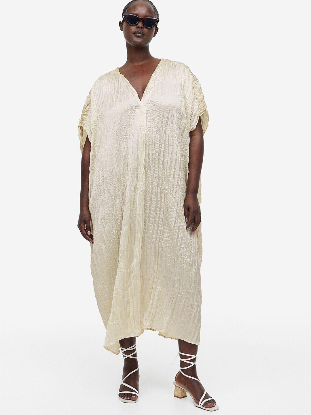 h&m women plus size pleated tunic dress