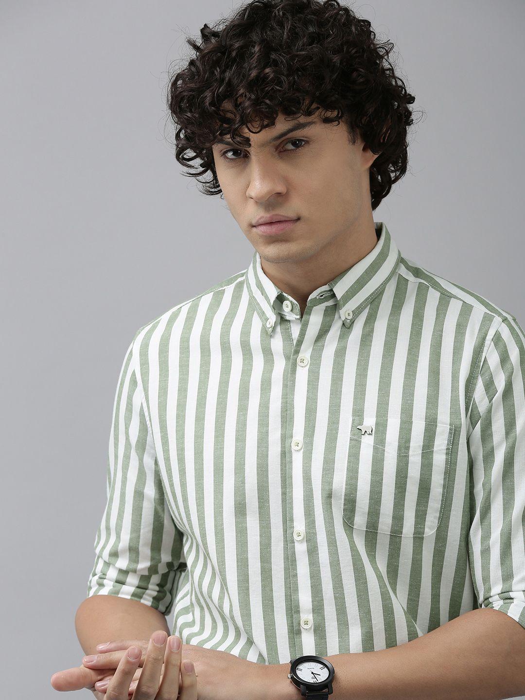 the bear house slim fit striped casual shirt