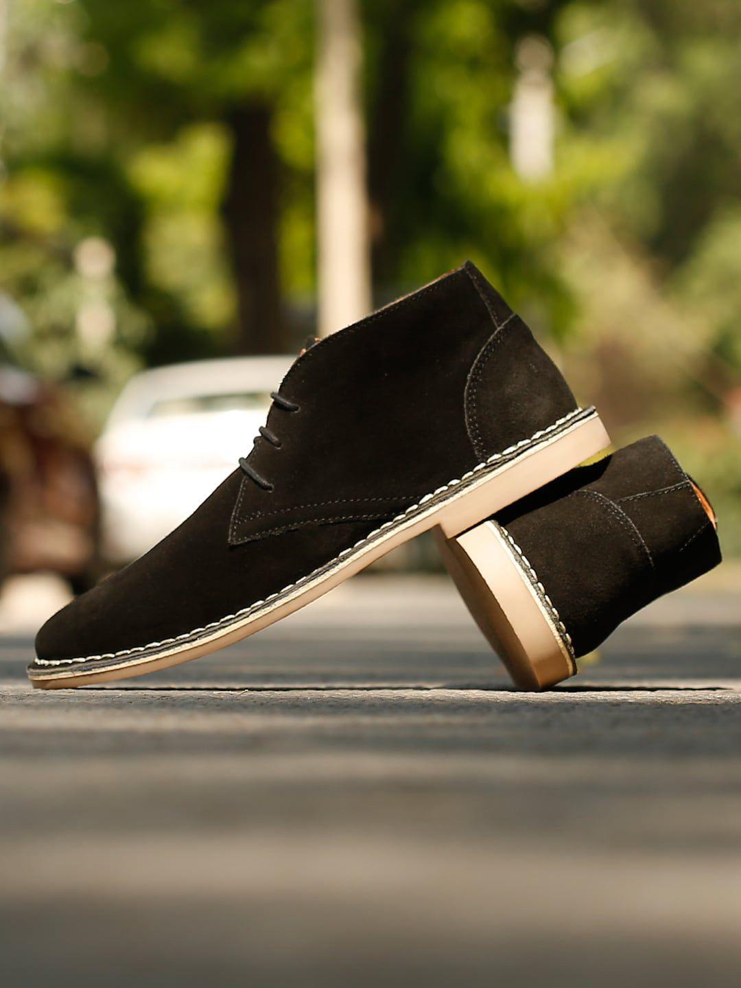 louis stitch men suede leather mid-top desert boots