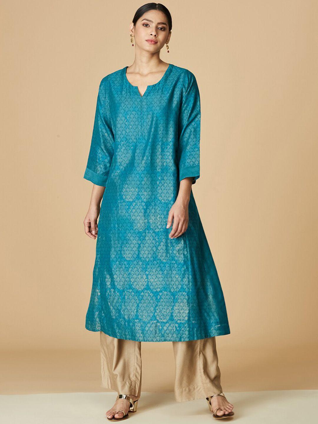 fabindia geometric printed a-line kurta