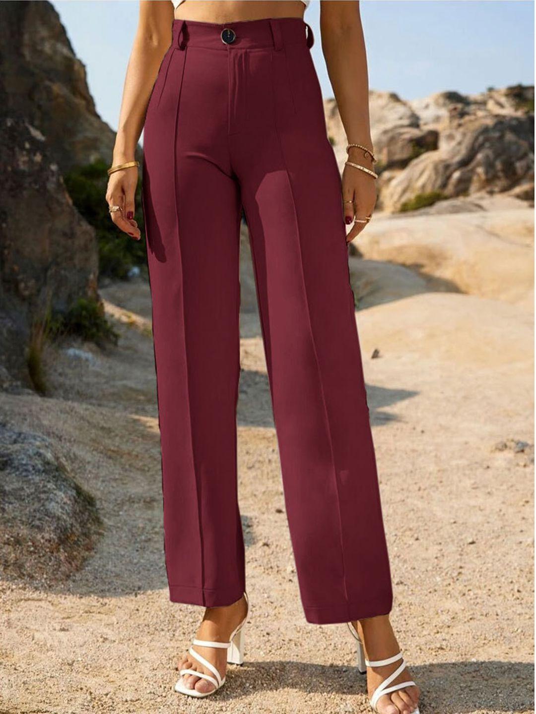 wuxi women relaxed straight leg high-rise trousers