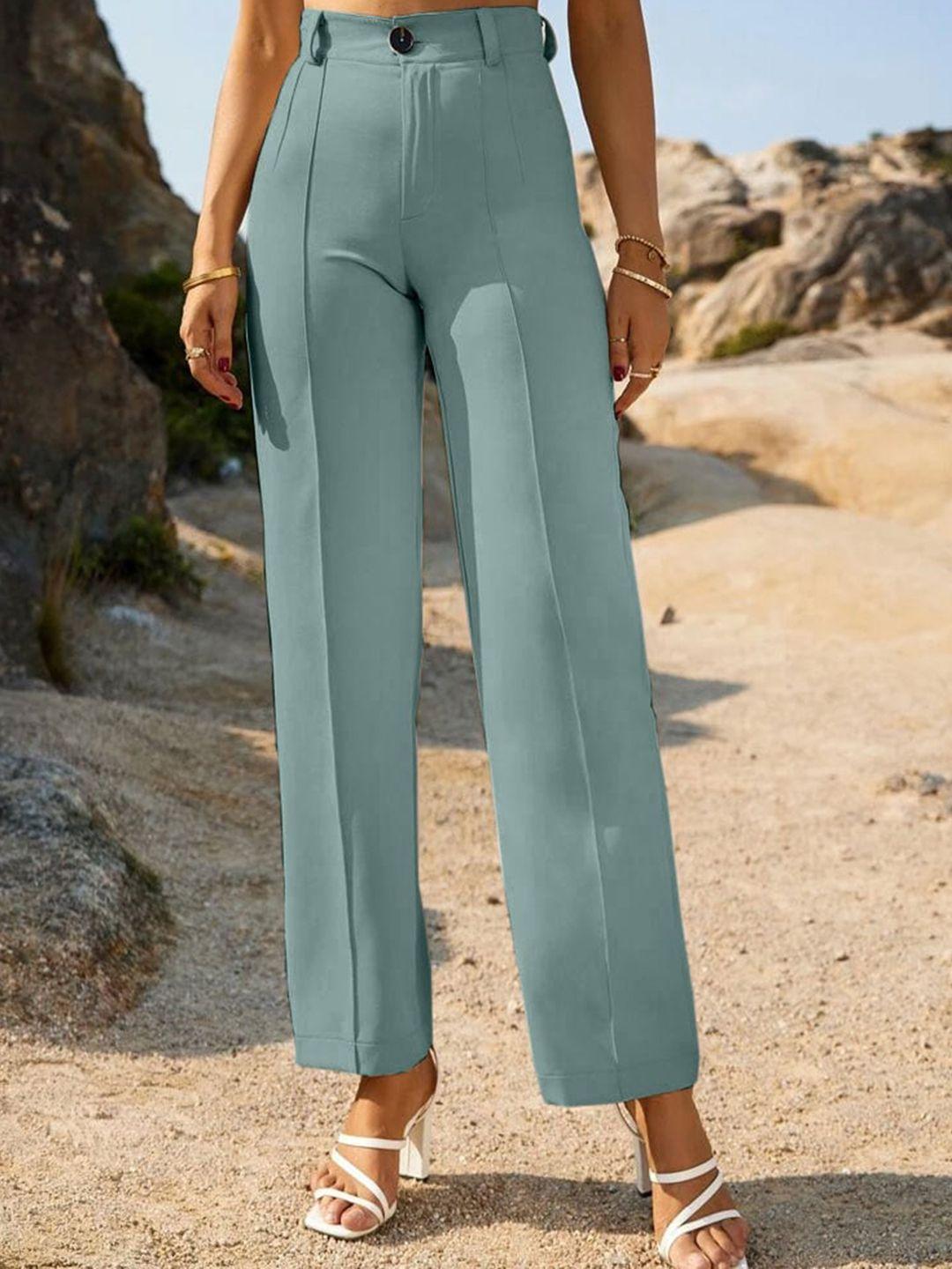 wuxi women relaxed straight leg high-rise trousers