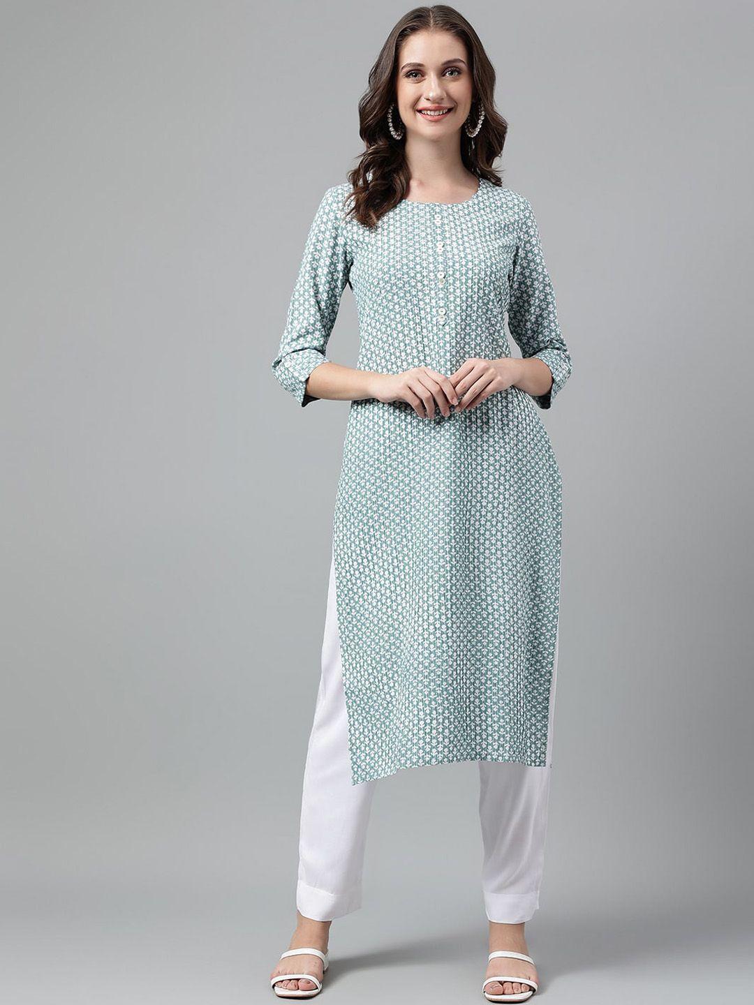 neemiya ethnic motifs printed round neck kurta