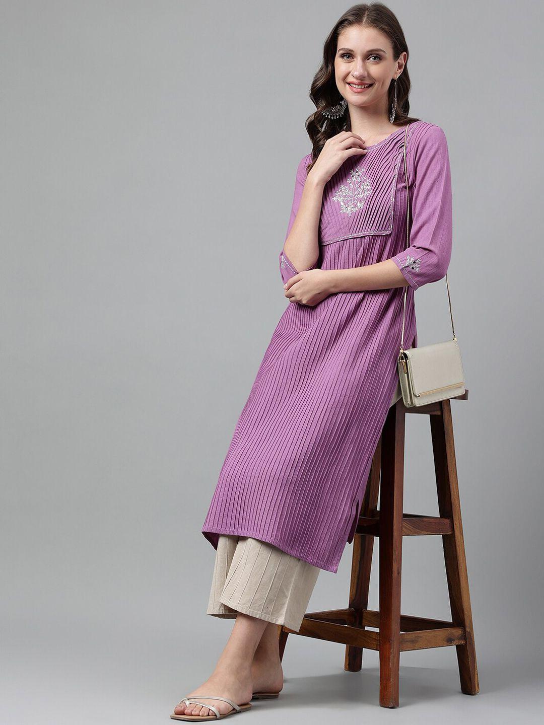 neemiya pintucks yoke design pure cotton kurta