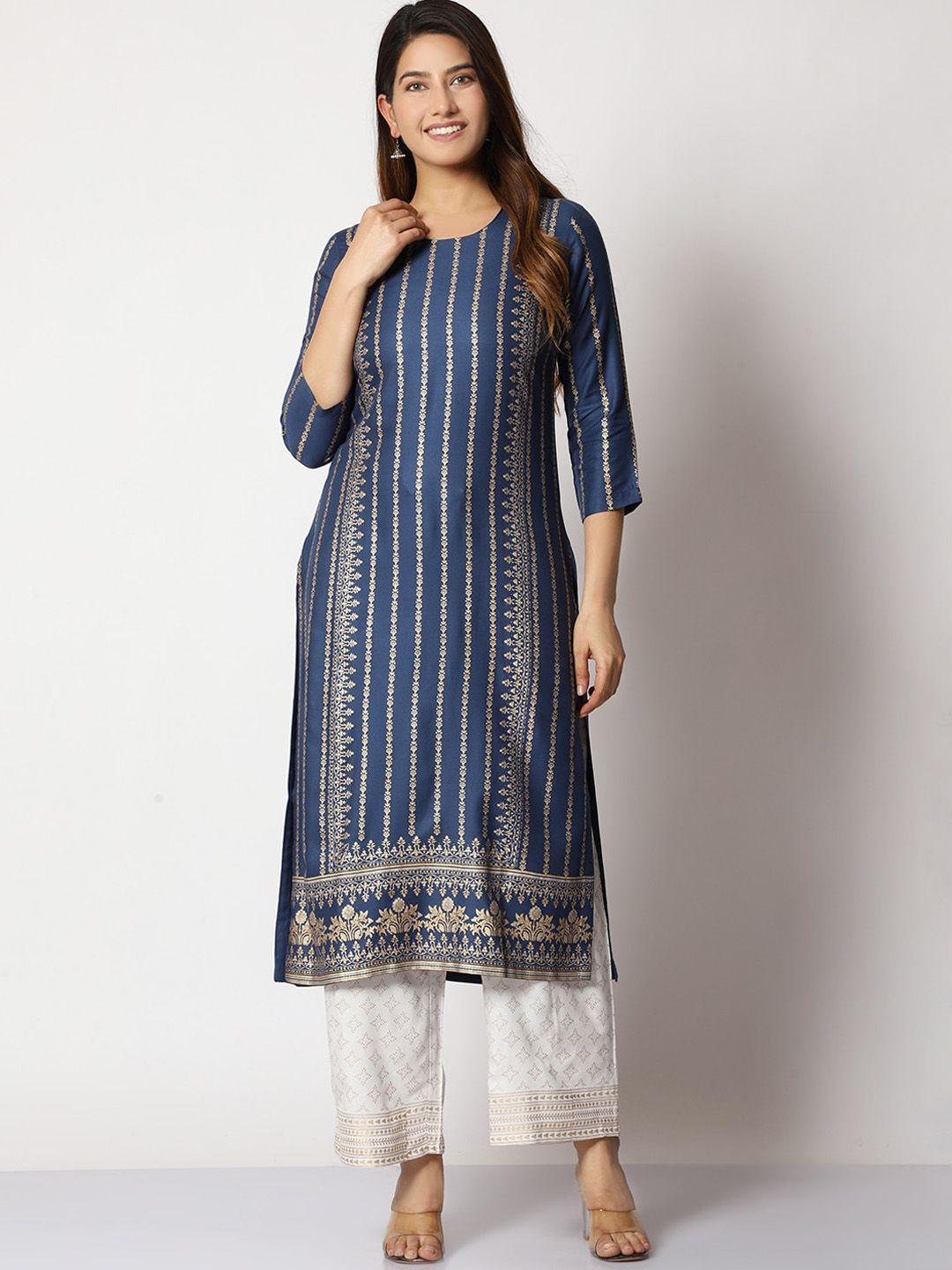 shereen floral printed regular kurta with palazzos