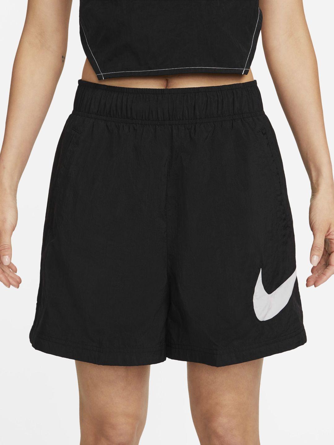 nike women sportswear essential logo printed organic cotton shorts