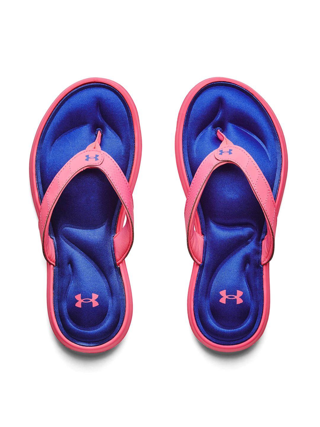 under armour women brand logo detail thong flip-flops