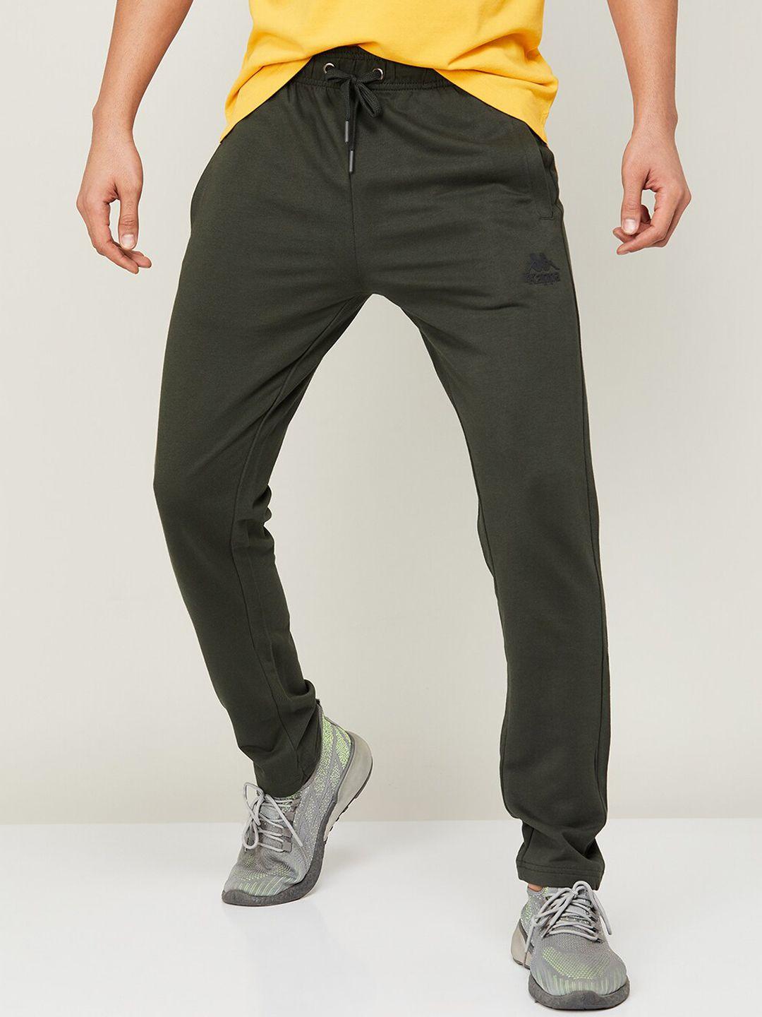 kappa men mid-rise cotton track pants