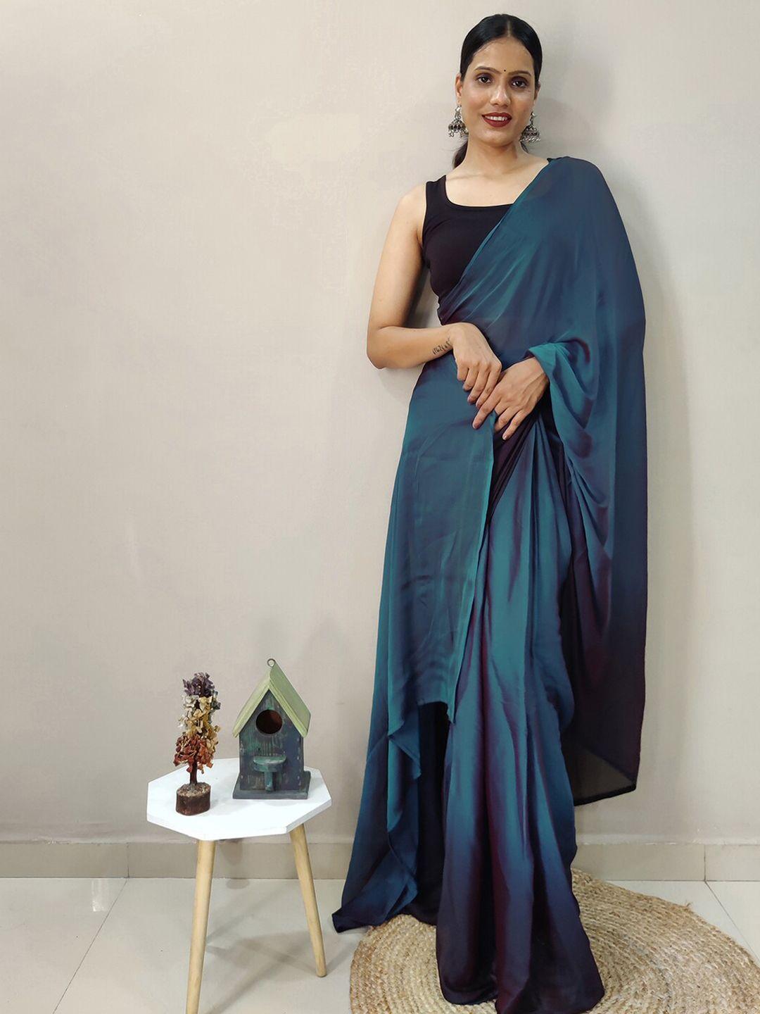 mitera blue ombre dyed saree