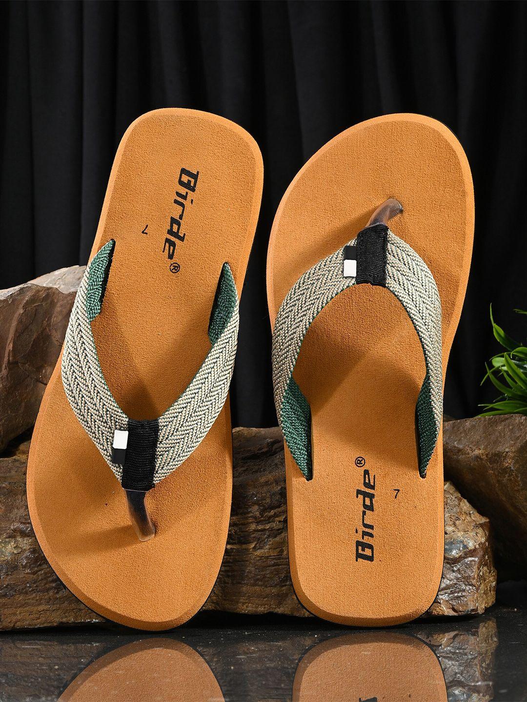 birde men woven design thong flip-flops