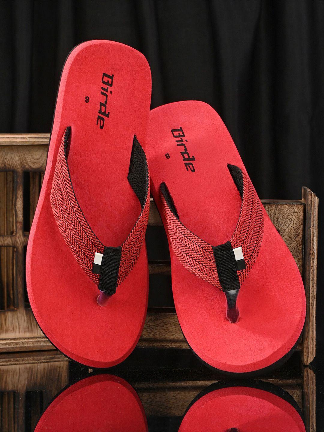 birde men woven design thong flip-flops