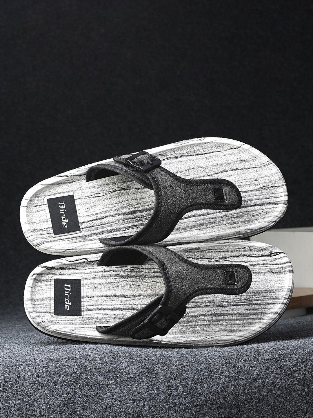 birde men buckled thong flip-flops