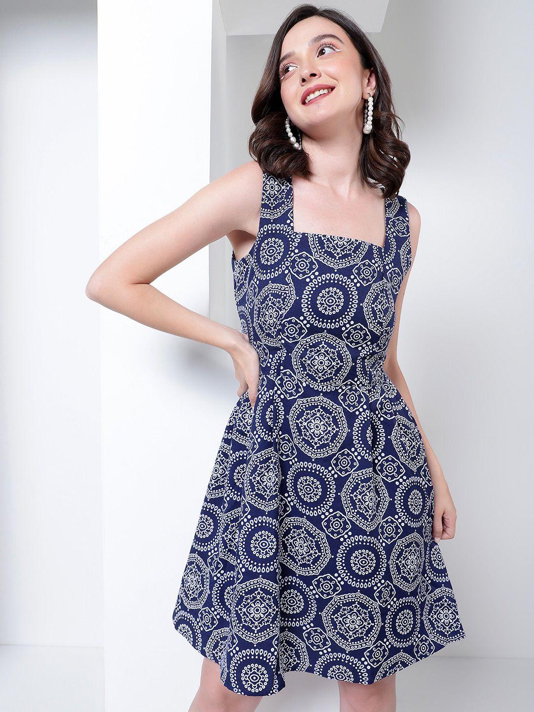 kassually ethnic motifs print a-line dress