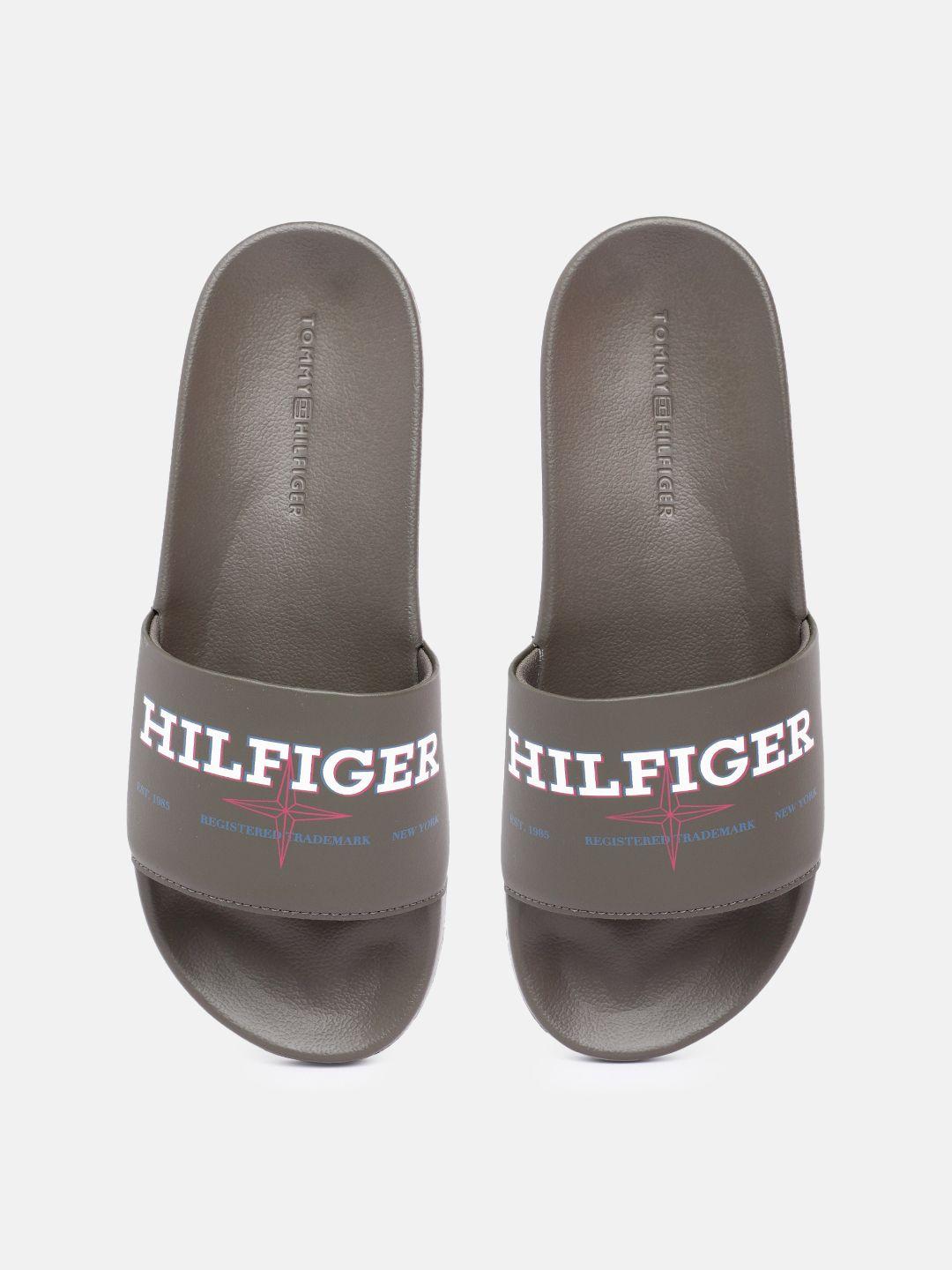 tommy hilfiger men brand logo printed sliders