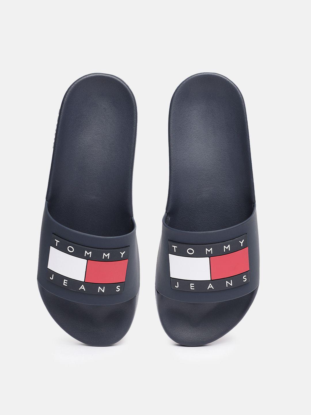 tommy hilfiger women brand logo printed sliders