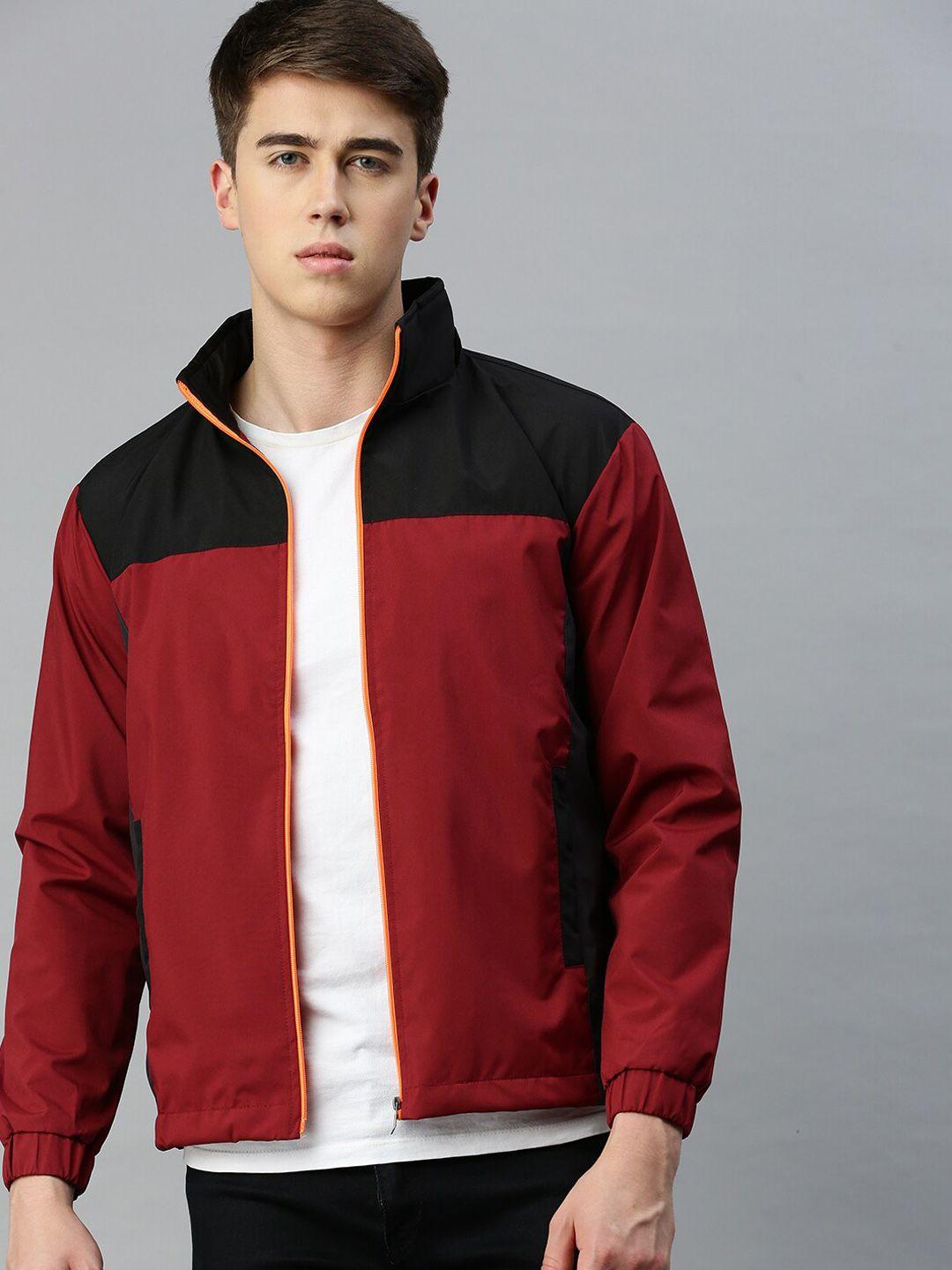 voxati colourblocked hooded bomber jacket