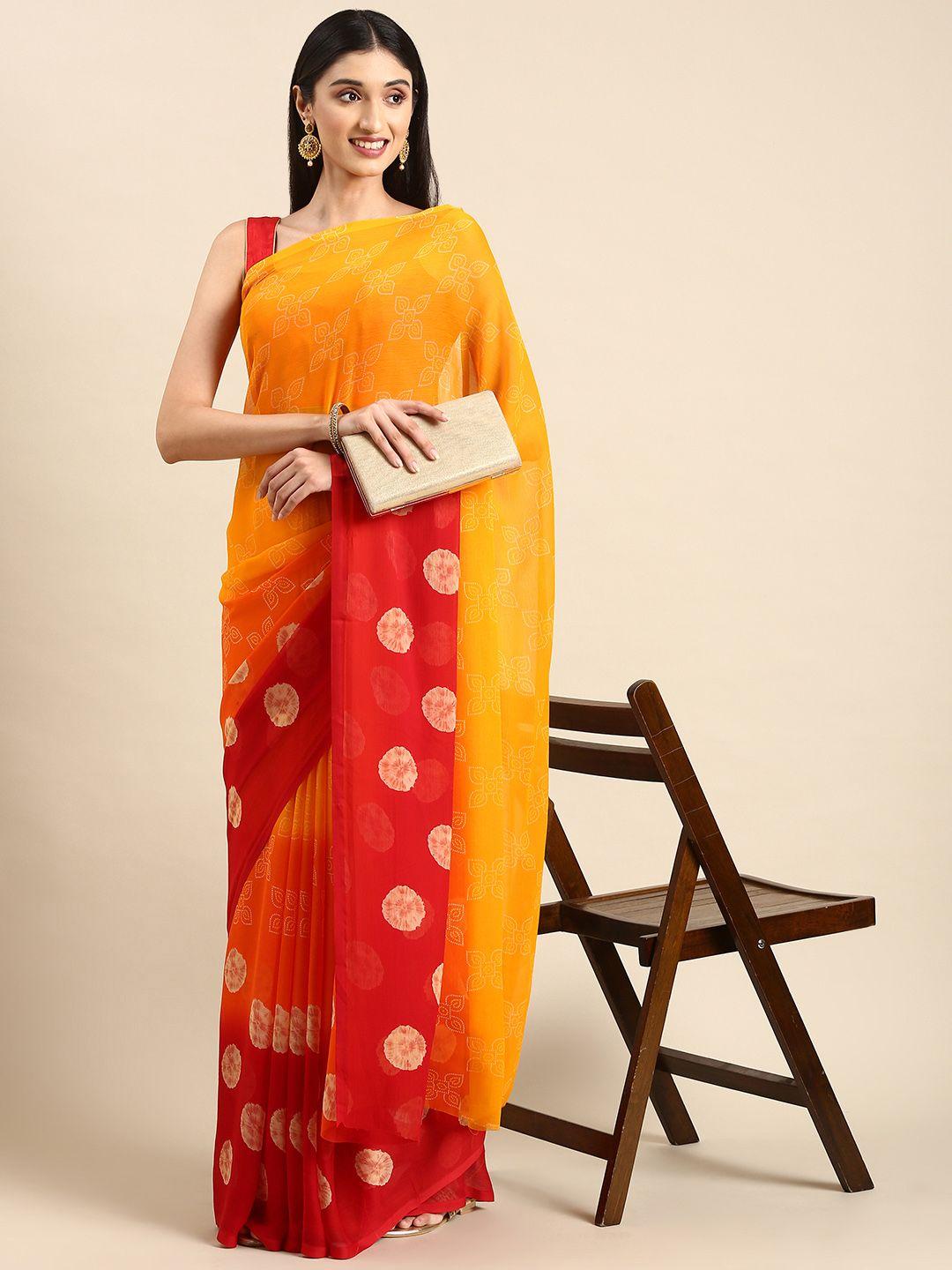 here&now ethnic motifs pure chiffon saree