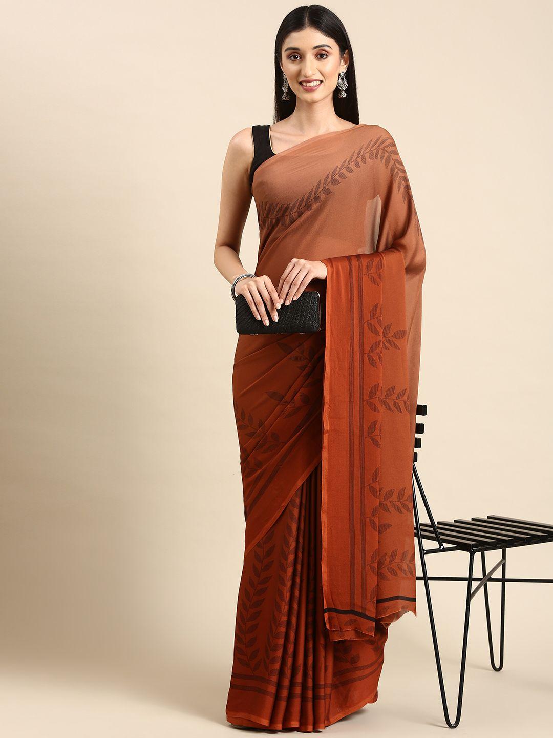 here&now floral pure crepe saree