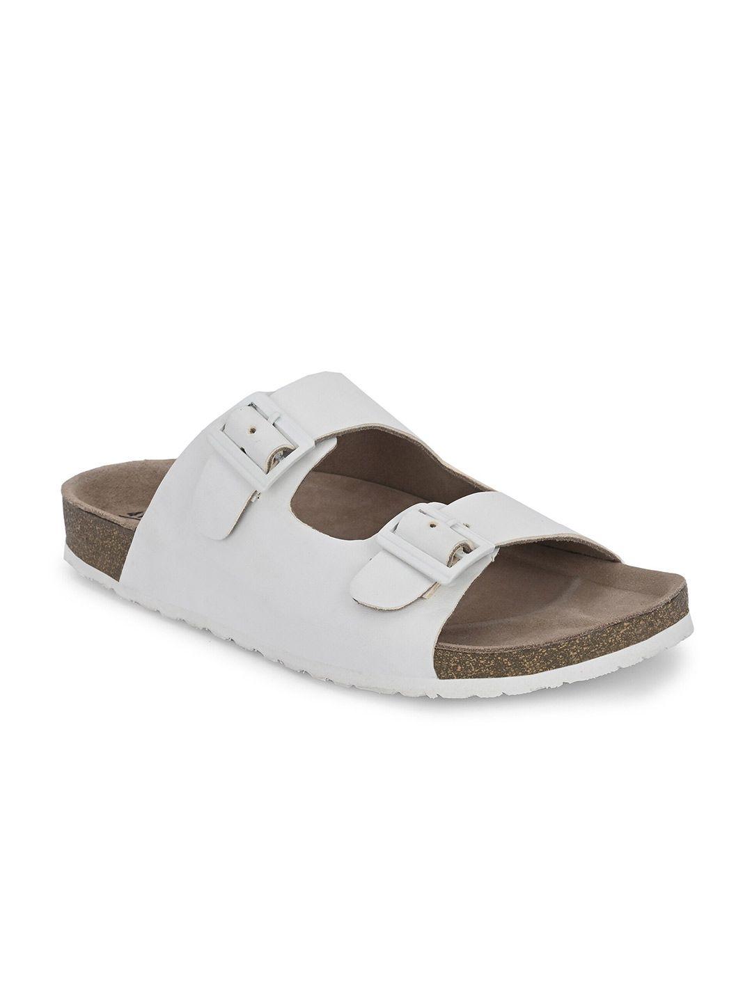 afrojack men buckled leather comfort sandals