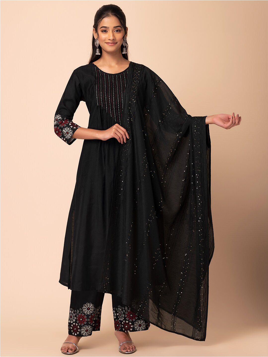 rang by indya striped sequinned embroidered dupatta