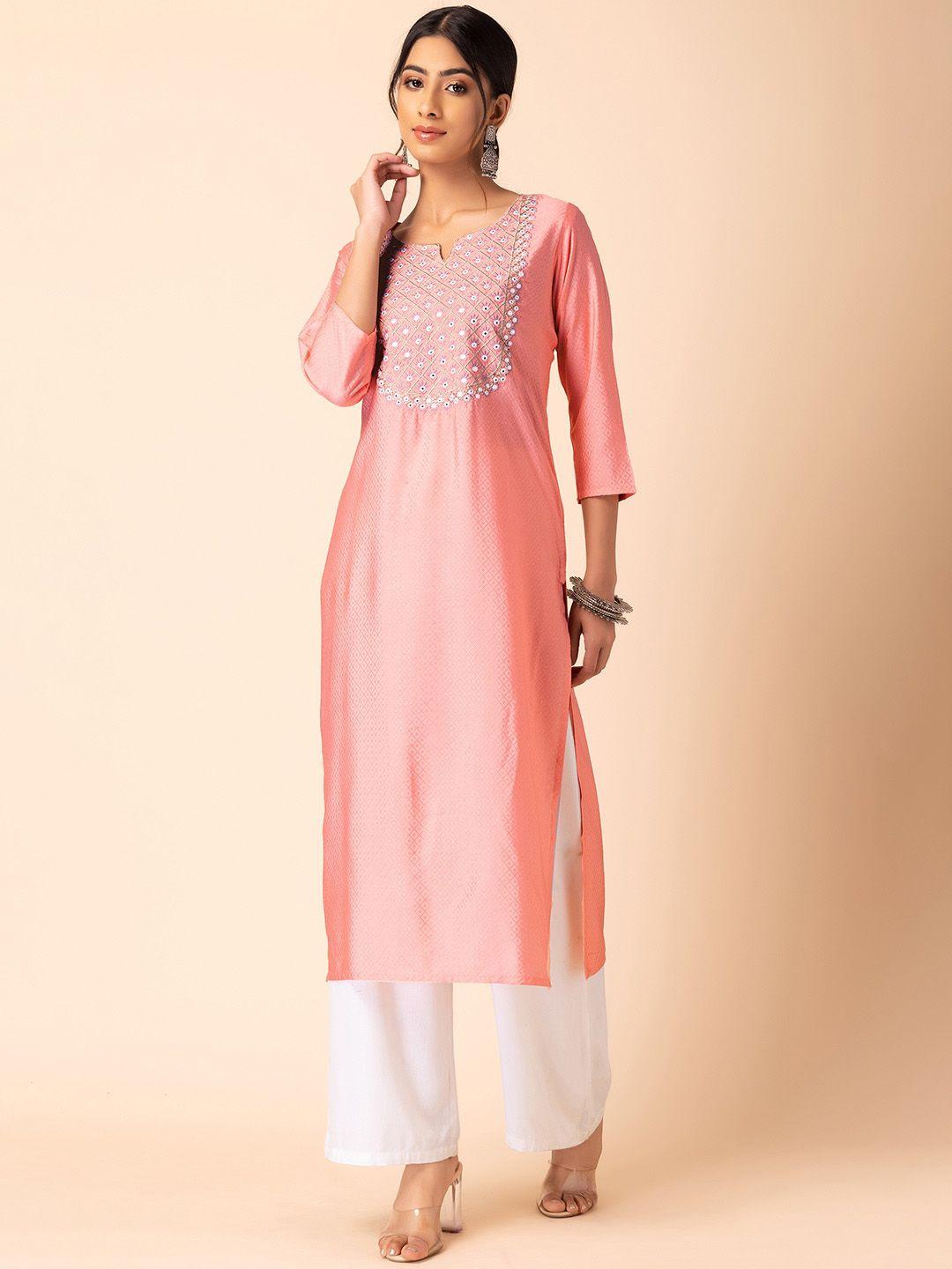 indya embroidered a-line kurta