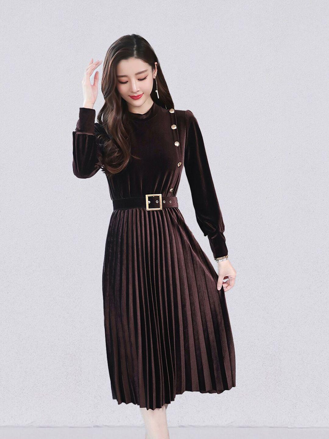 jc collection round neck fit & flare midi dress