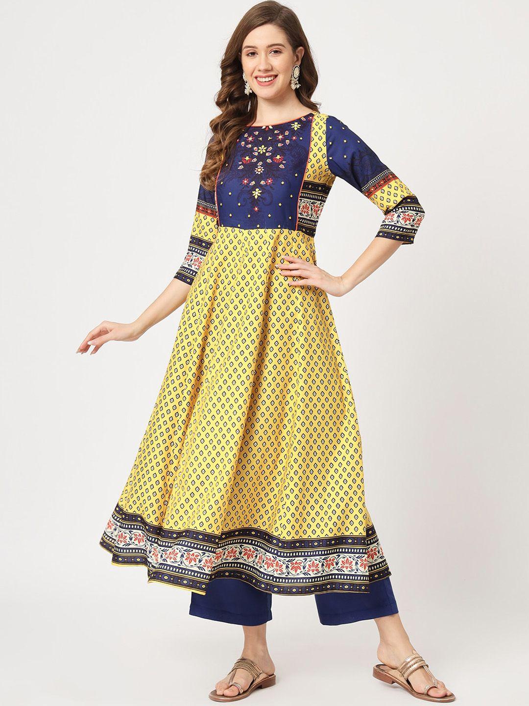 pannkh ethnic motifs printed anarkali kurta