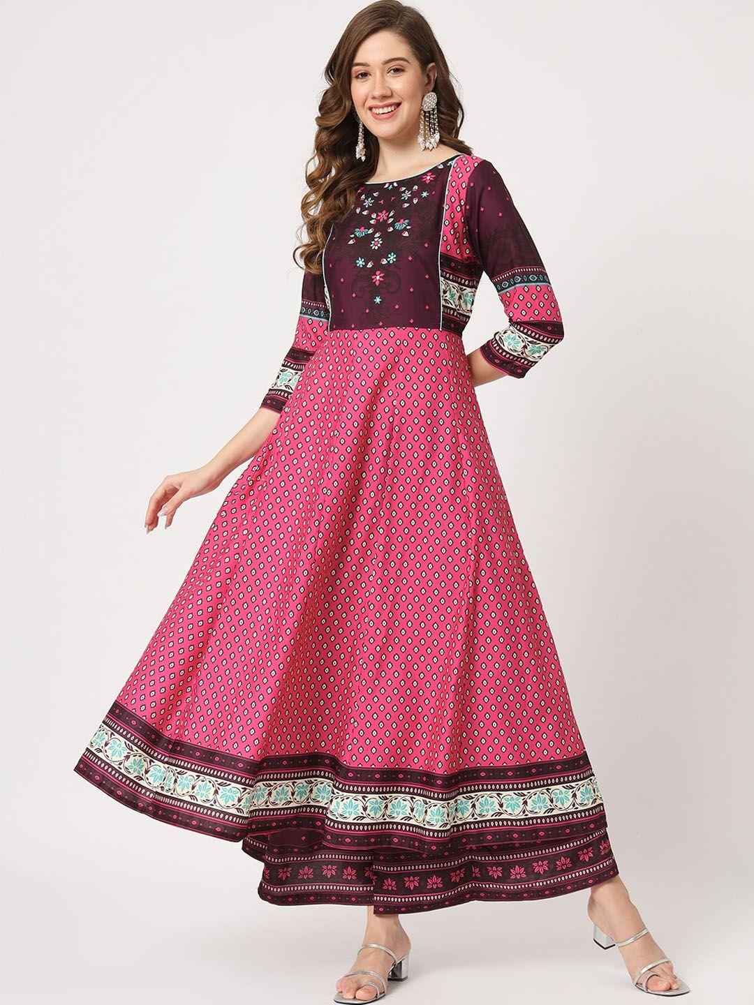 pannkh ethnic motifs printed anarkali kurta