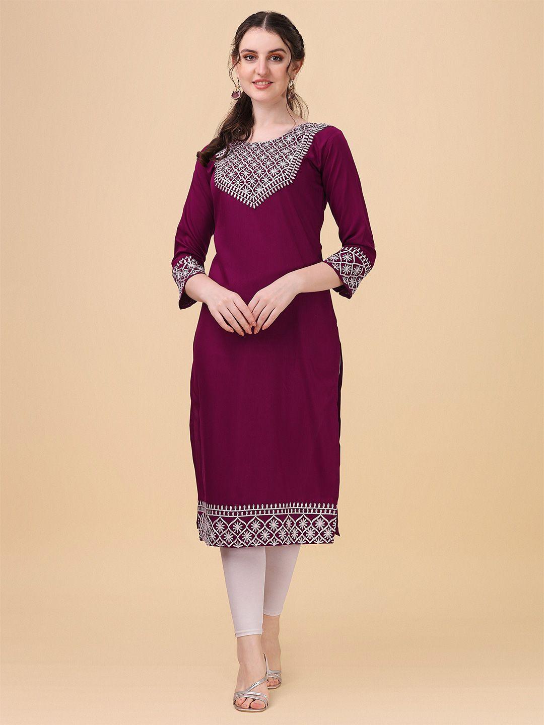 femvy floral woven design kurta