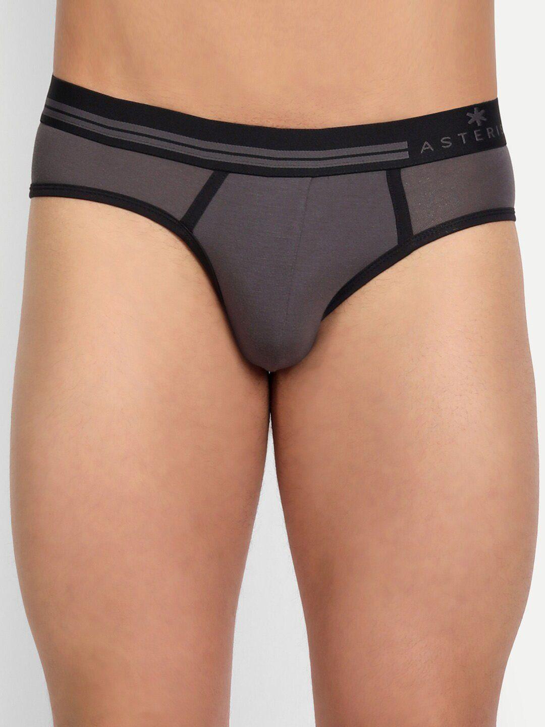 asterisk men mid-rise logo printed ultra soft basic briefs