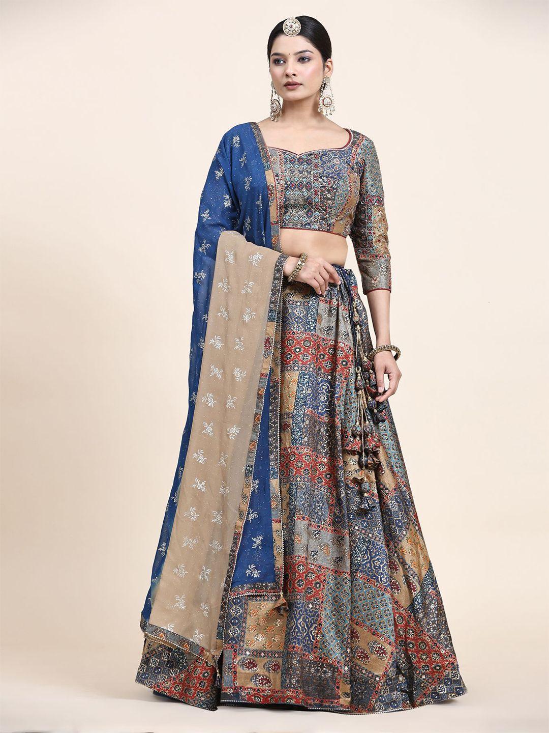 phenav embroidered ready to wear lehenga & blouse with dupatta