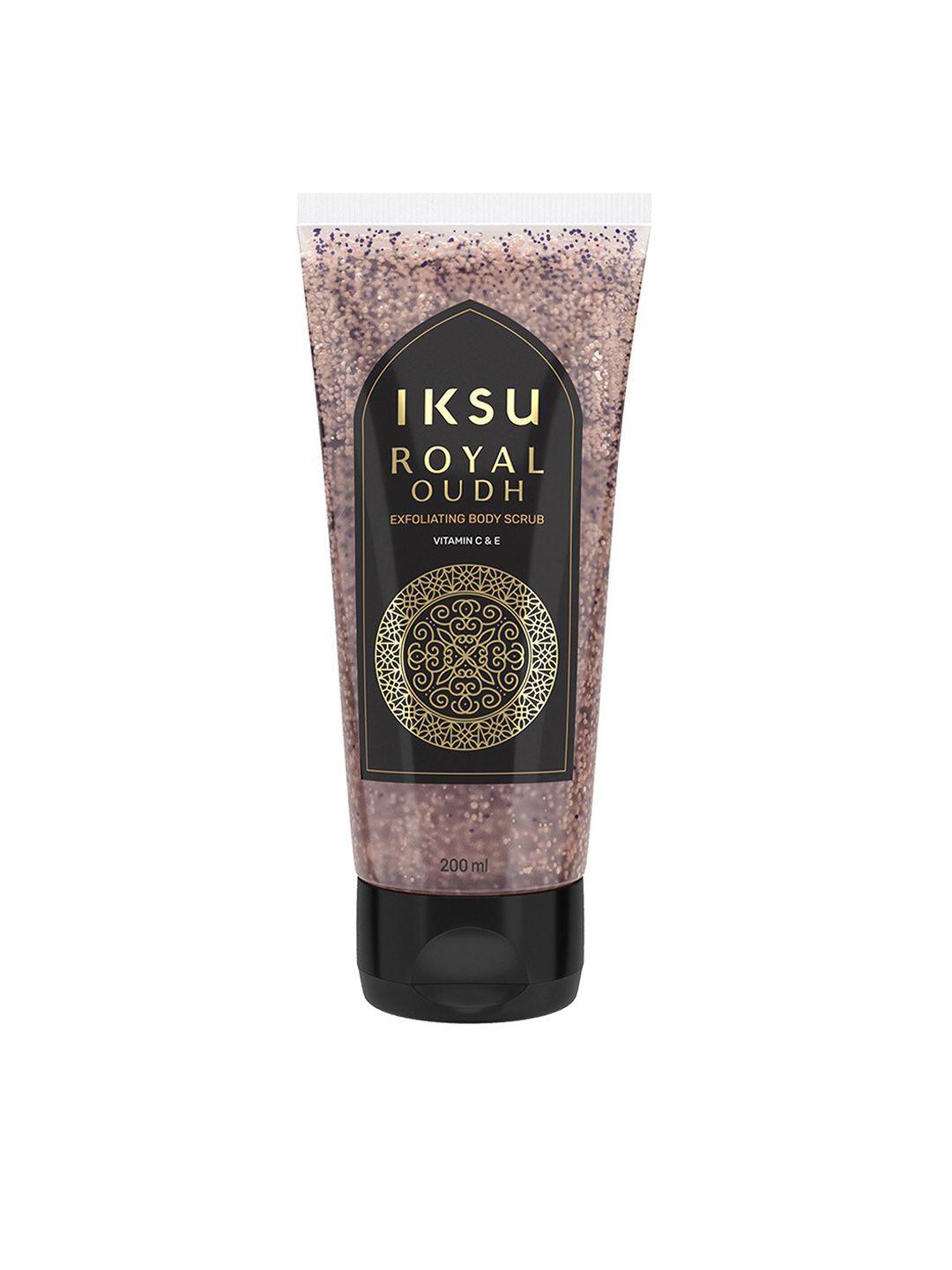 iksu by lifestyle royal oudh exfoliating body scrub with vitamin c & vitamin e - 200ml