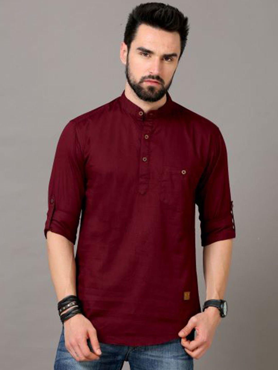 tallwalker band collar pure cotton straight kurta