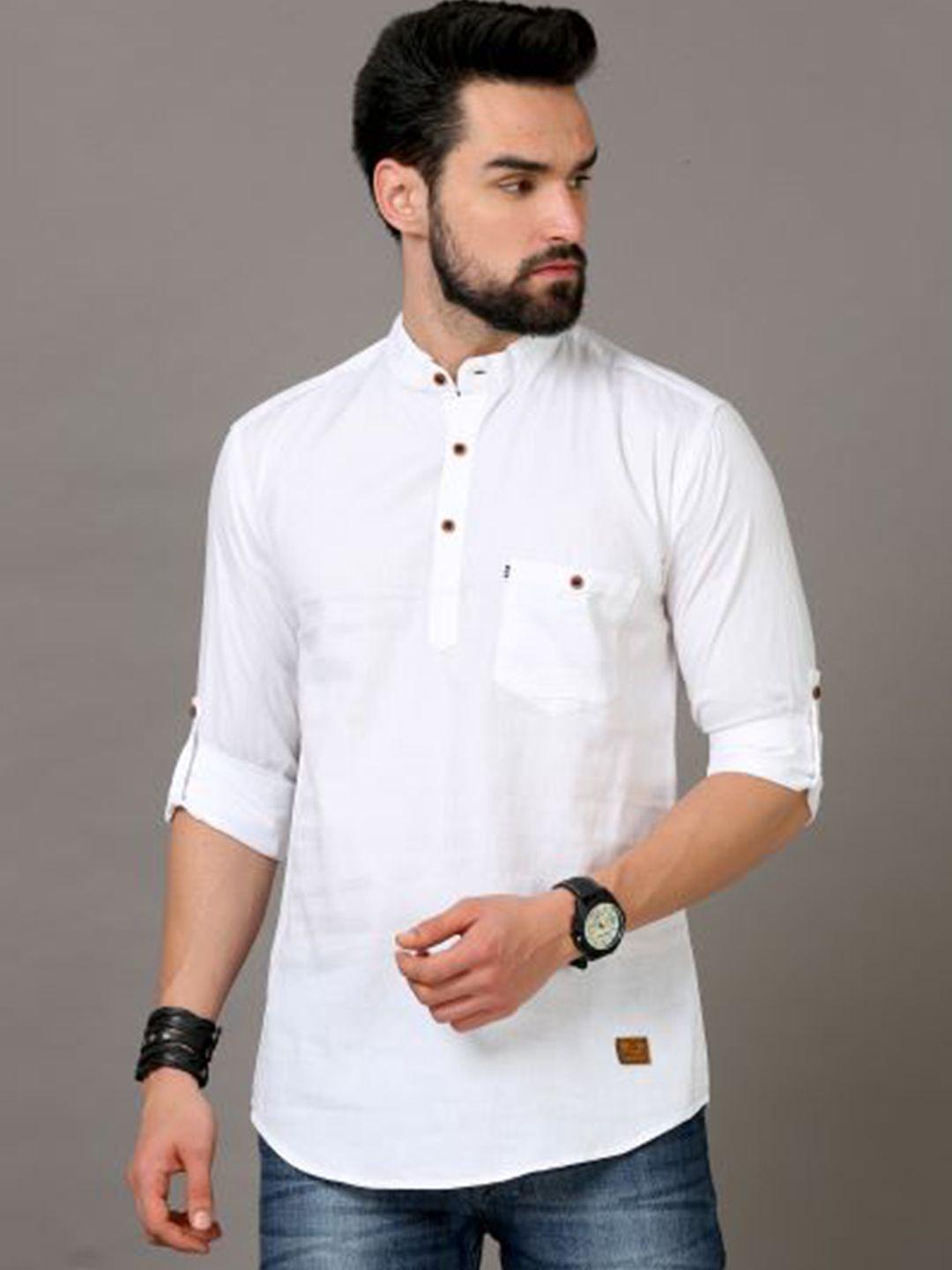 tallwalker band collar pure cotton straight kurta