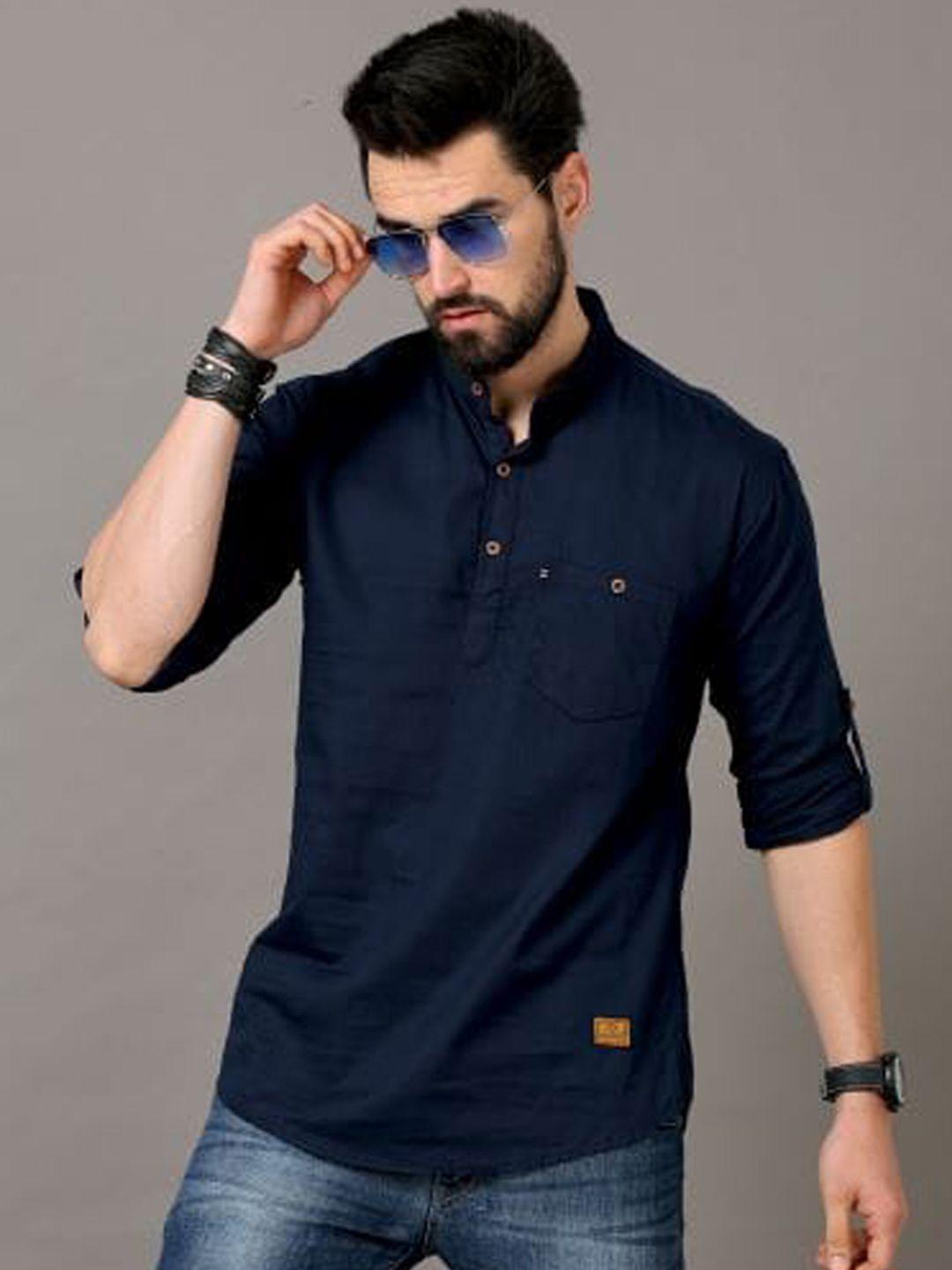 tallwalker band collar pure cotton straight kurta